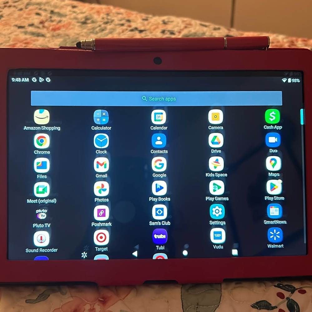 Tablet with Red case & Stylus - Picture 5 of 6